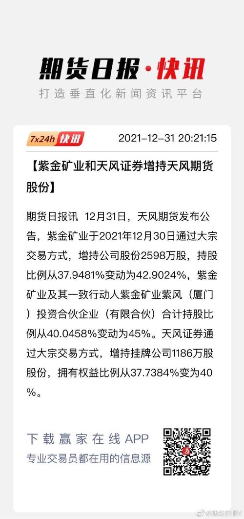 券商参股期货_天风期货无控股股东_紫金矿业收购天风期货
