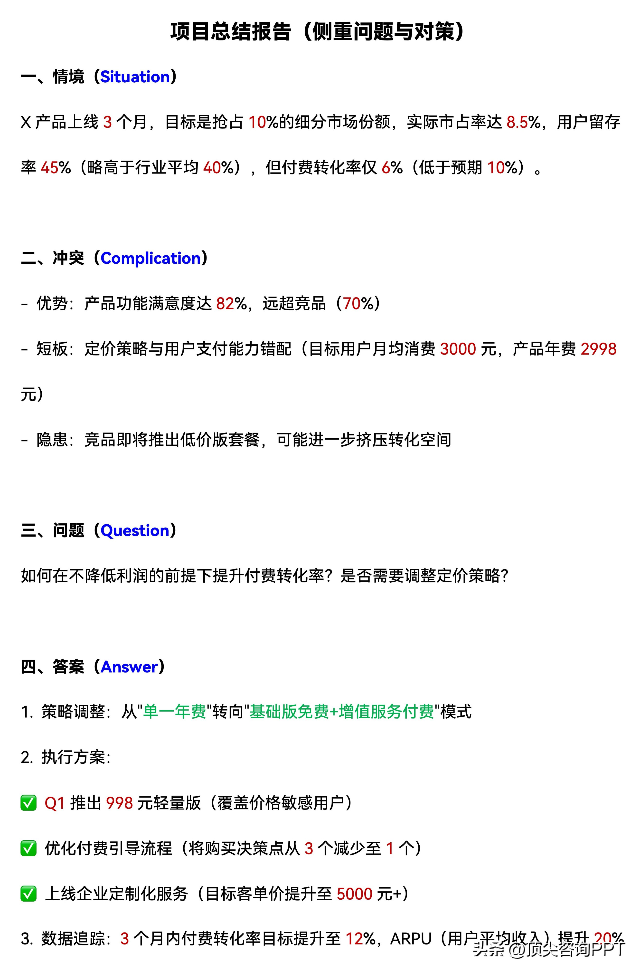 数据罗列与故事线构建区别_SCQA框架总结报告_麦肯锡报告ppt