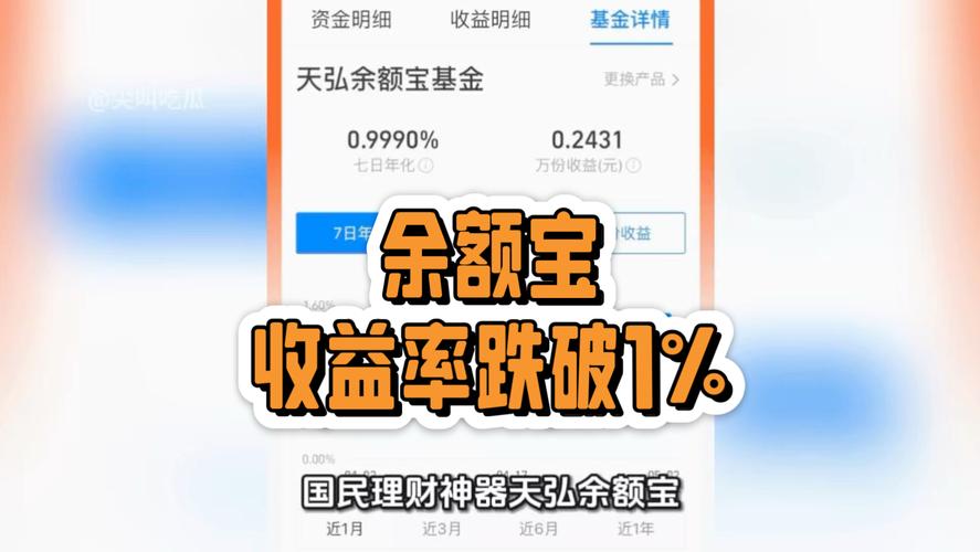 余额宝收益跌破1%，1万元每天只赚0.24元